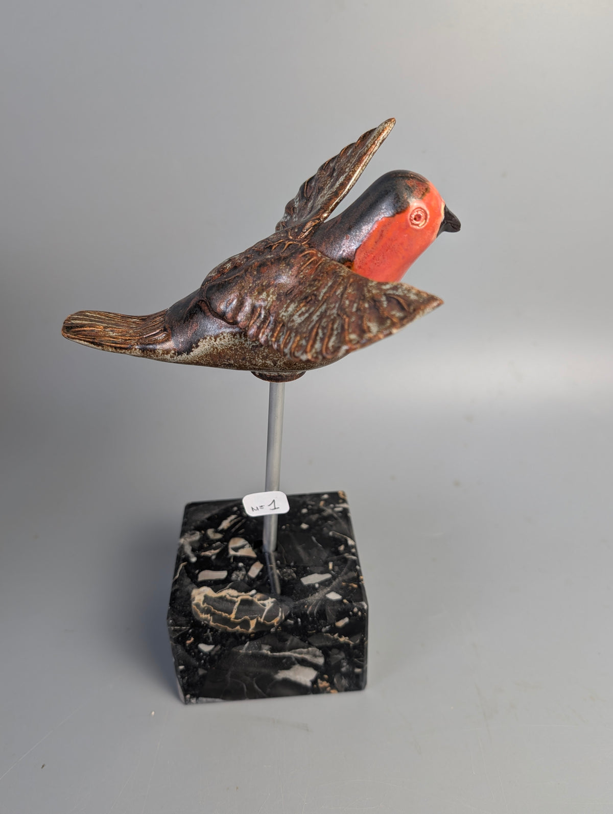 Oiseau en céramique - Pièce unique sculptée à la main (Collection L'Arbre aux 28 oiseaux)