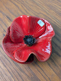 Klatschmohn aus glasierter Keramik, Klatschmohnrot – Garten- und Innendekoration
