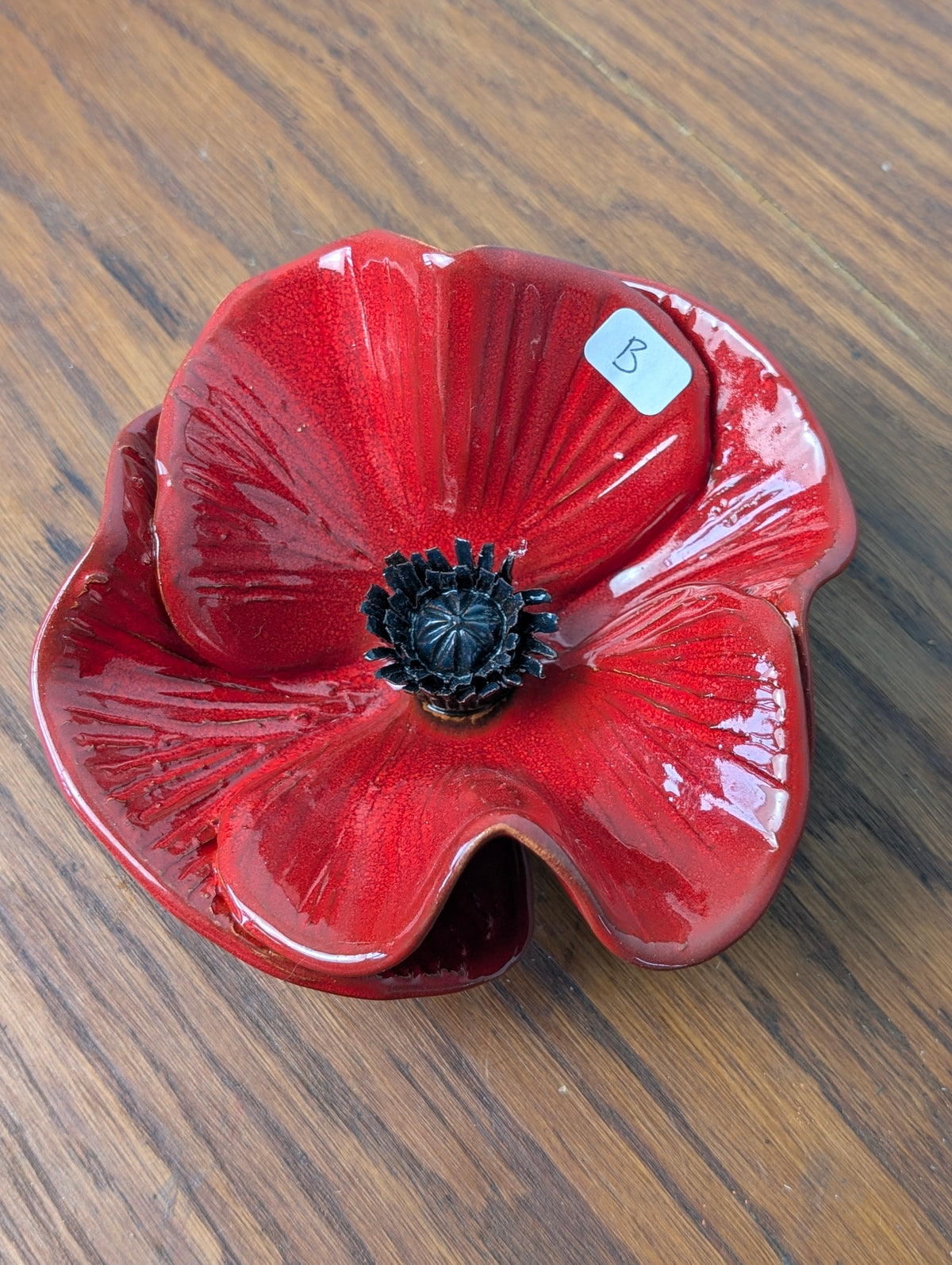 Coquelicot en Faïence Émaillée Rouge Coquelicot – Décoration de Jardin & D'intérieur