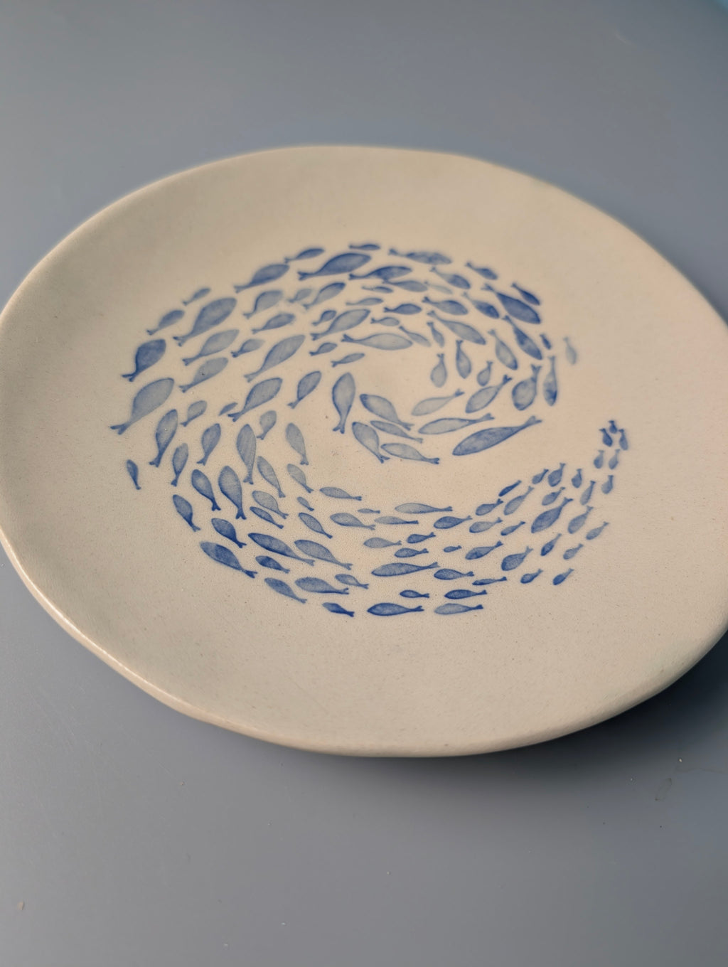 Vide-poche Banc de Poissons Bleu