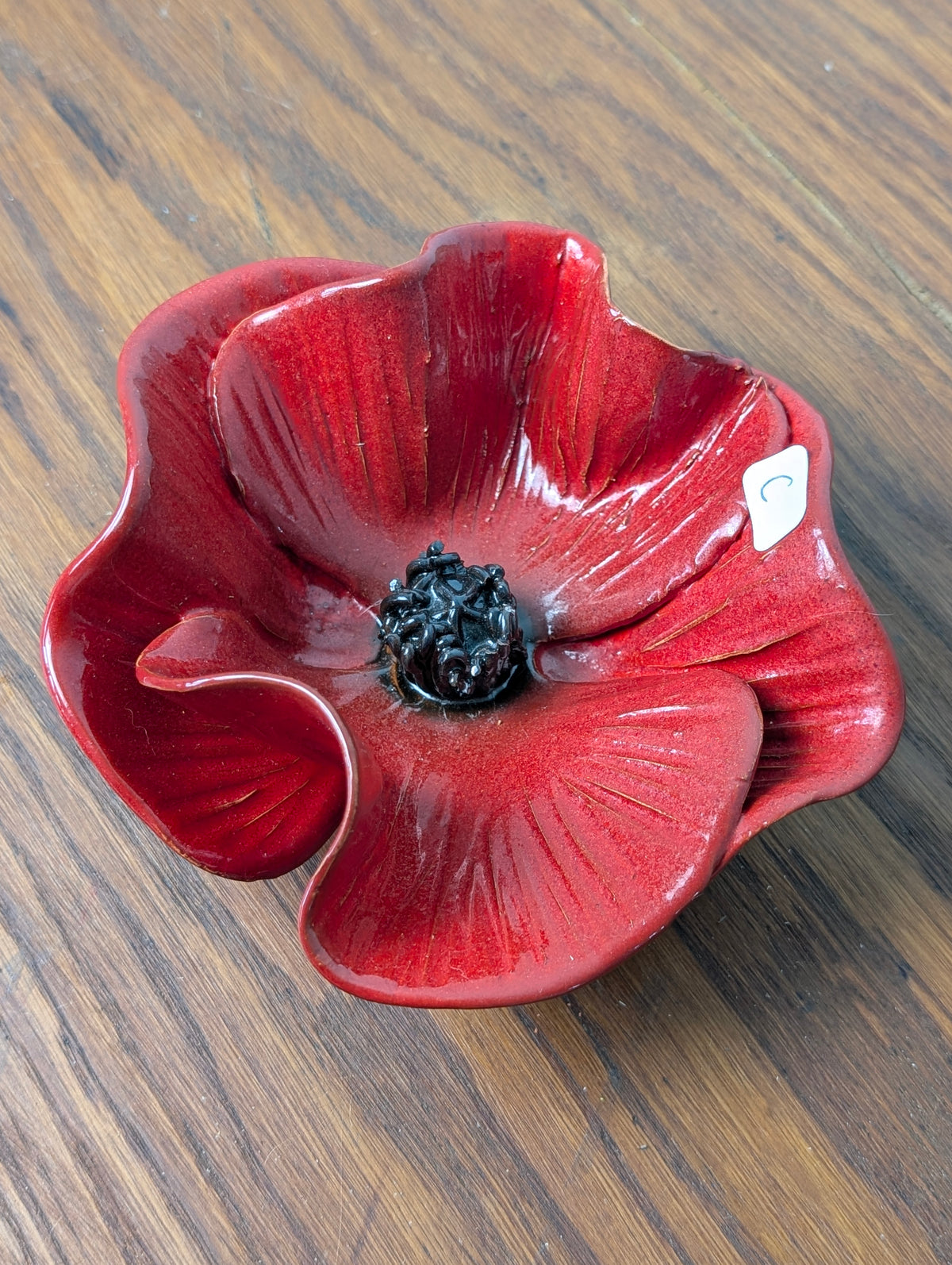 Coquelicot en Faïence Émaillée Rouge Coquelicot – Décoration de Jardin & D'intérieur