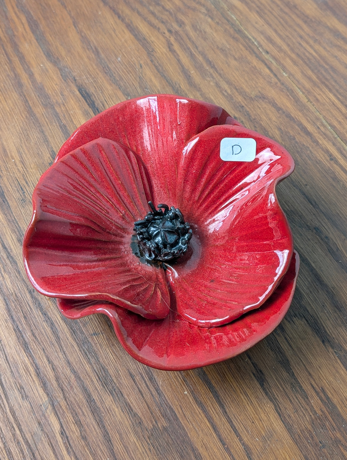Coquelicot en Faïence Émaillée Rouge Coquelicot – Décoration de Jardin & D'intérieur
