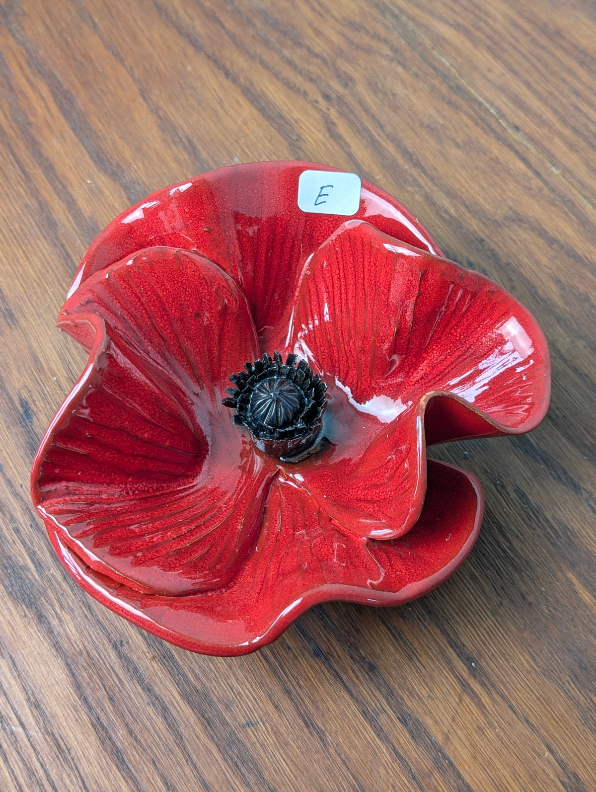 Coquelicot en Faïence Émaillée Rouge Coquelicot – Décoration de Jardin & D'intérieur