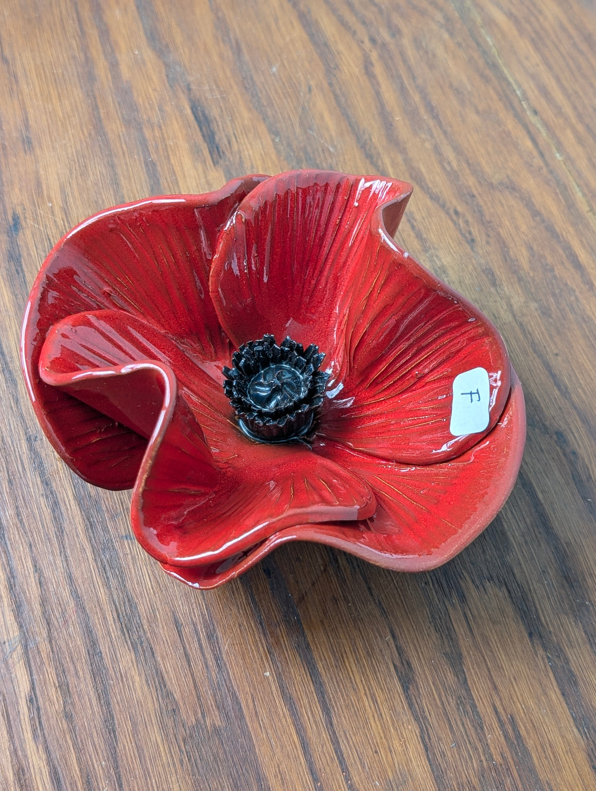 Coquelicot en Faïence Émaillée Rouge Coquelicot – Décoration de Jardin & D'intérieur